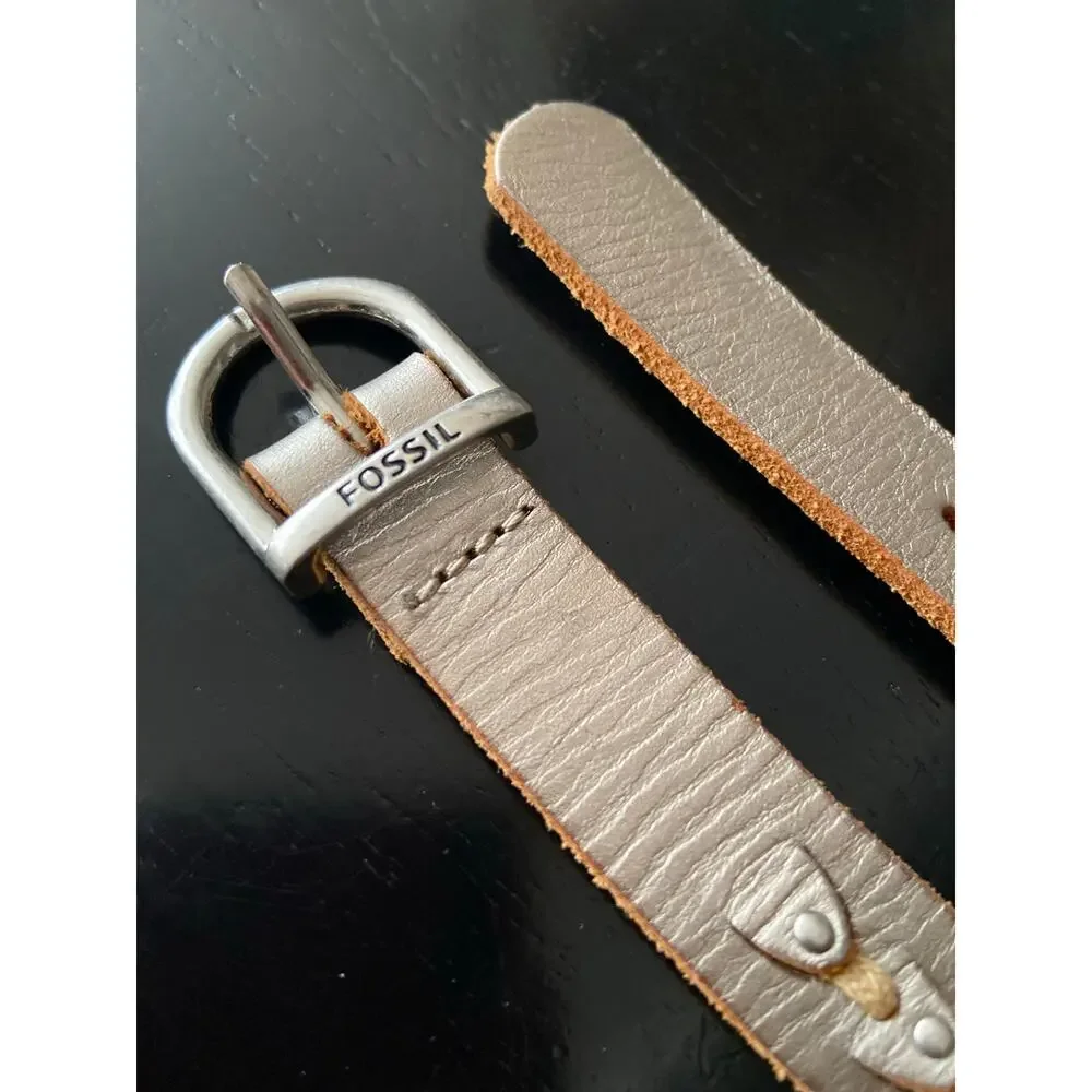 FOSSIL Metallic Studded Belt w/Laser-Cut Accent sz L